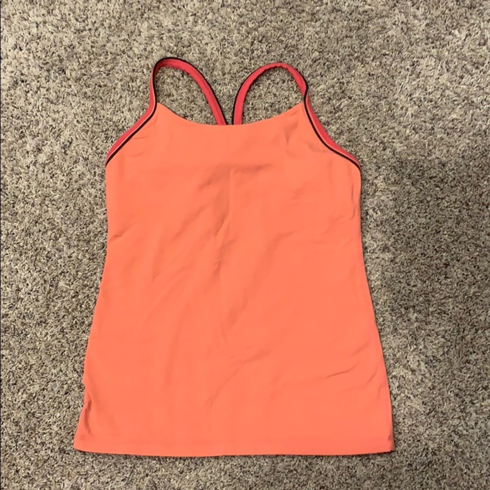 Coral Lulu Lemon Fitted Tank